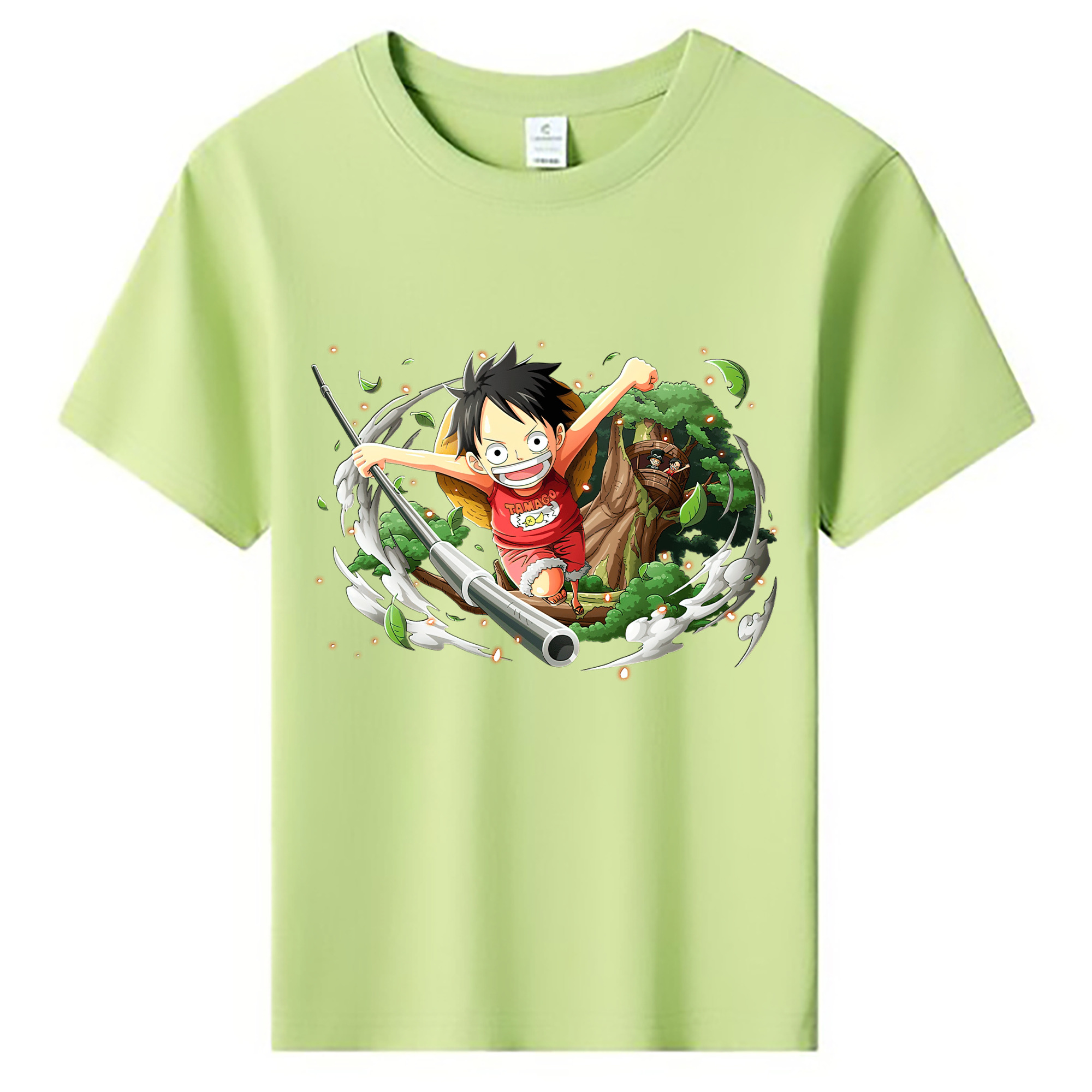 ワンピース モンキー・D・ルフィ ONE PIECE Monkey D. Luffy 綿100％キッズTシャツ（フロントプリント）